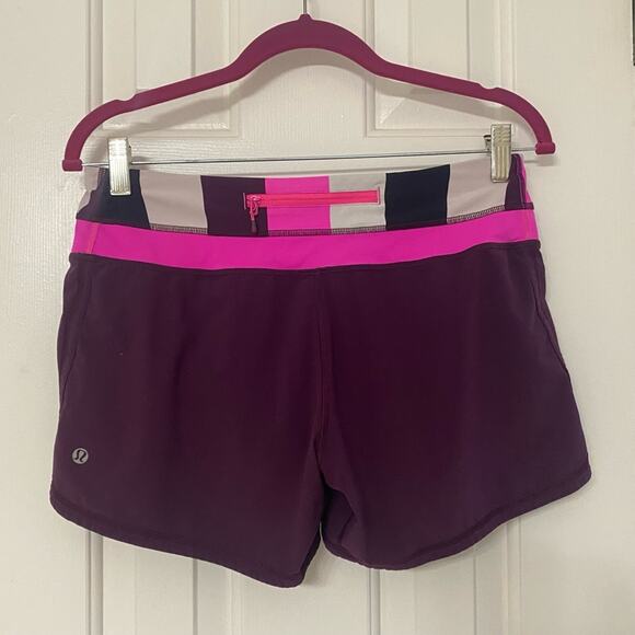 LULULEMON • Plum + Raspberry Glo Light Groovy Run Shorts - Picture 4 of 5